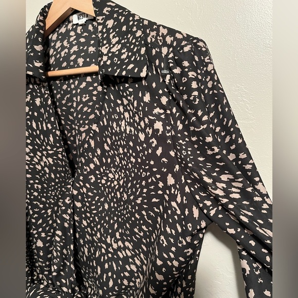 West K Tie Front Black and Cream Blouse Whimsigoth Streetwear Baddie Medium - Picture 3 of 10